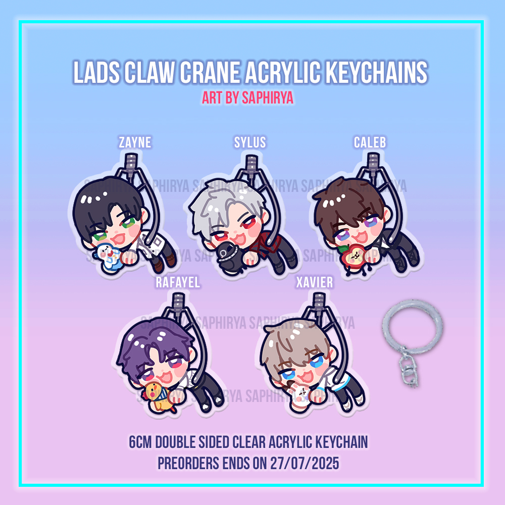 love and deepspace ufo catcher keychains zayne sylus xavier caleb rafayel