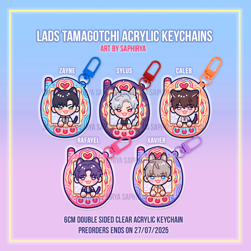 love and deepspace tamagotchi keychains zayne sylus xavier caleb rafayel